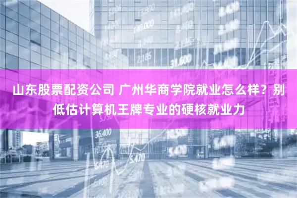 山东股票配资公司 广州华商学院就业怎么样？别低估计算机王牌专业的硬核就业力